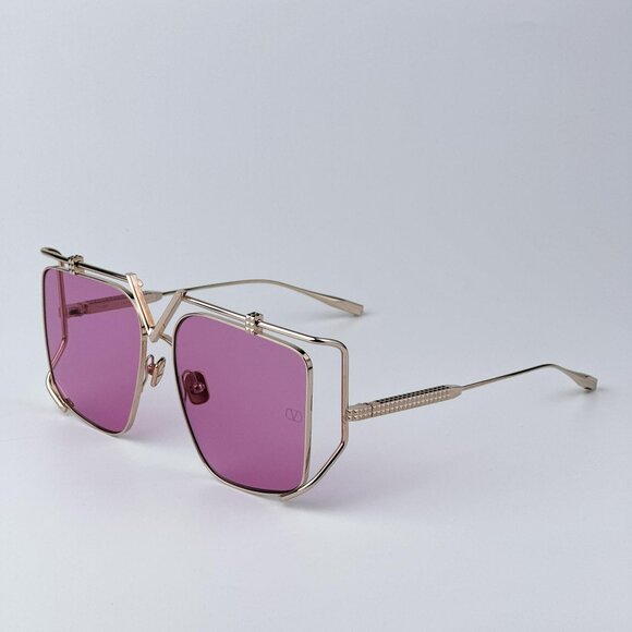 Valentino Men Sunglasses Titanium Gold Pink Oversized Square V - LIGHT VLS-116C - Picture 1 of 11